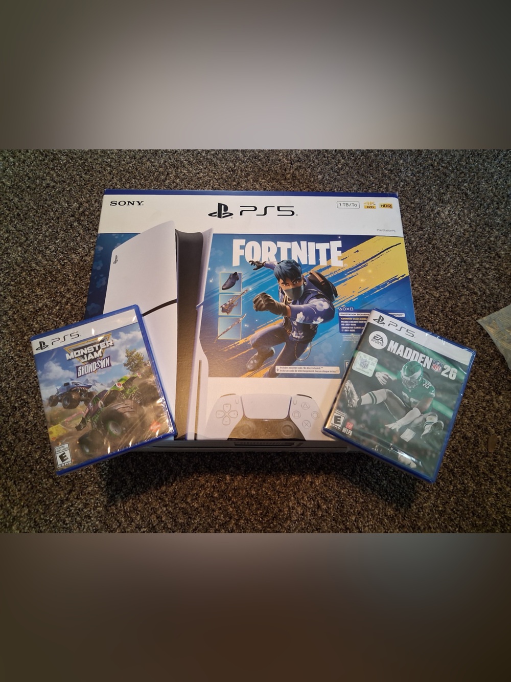 Sony PS5 Fortnite Bundle - White and Blue